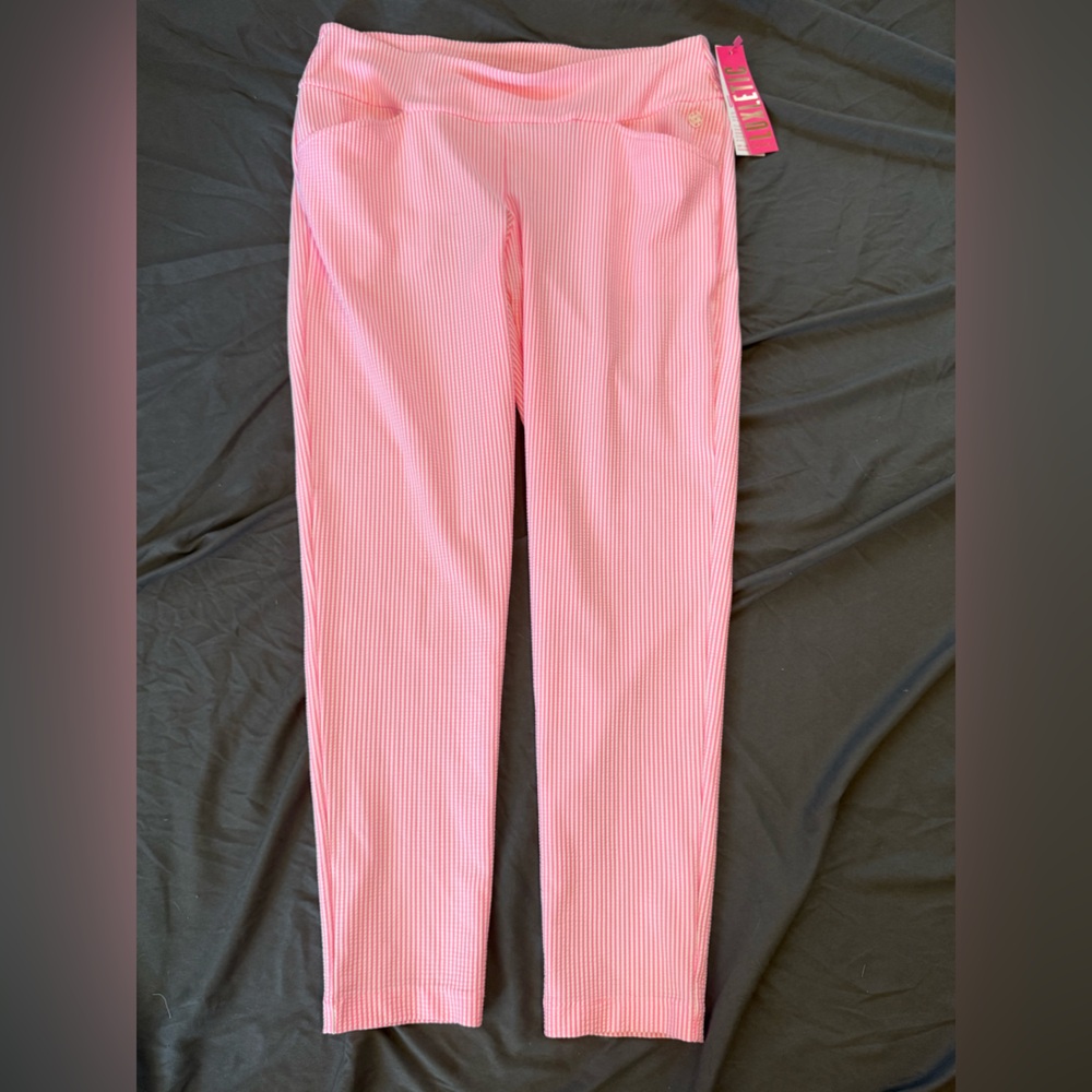 Lilly Pulitzer Pink and White Seersucker Pants